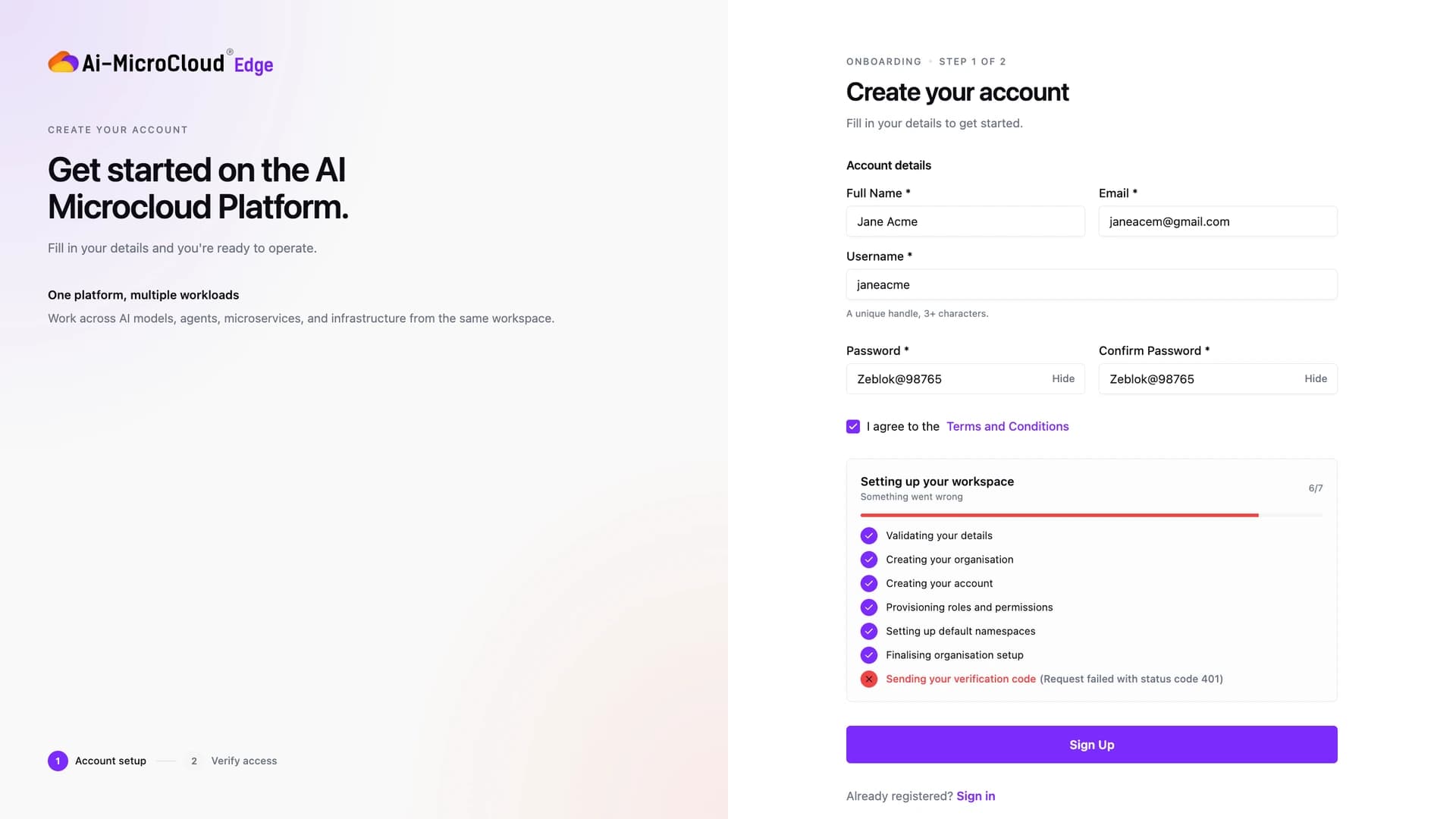 Return to account