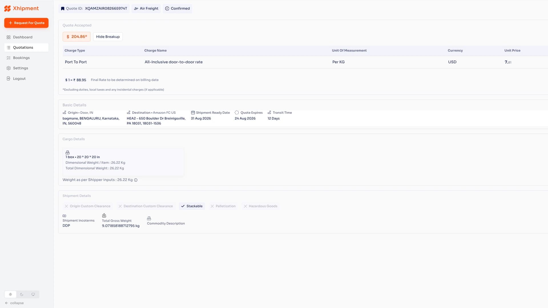 Shipment management