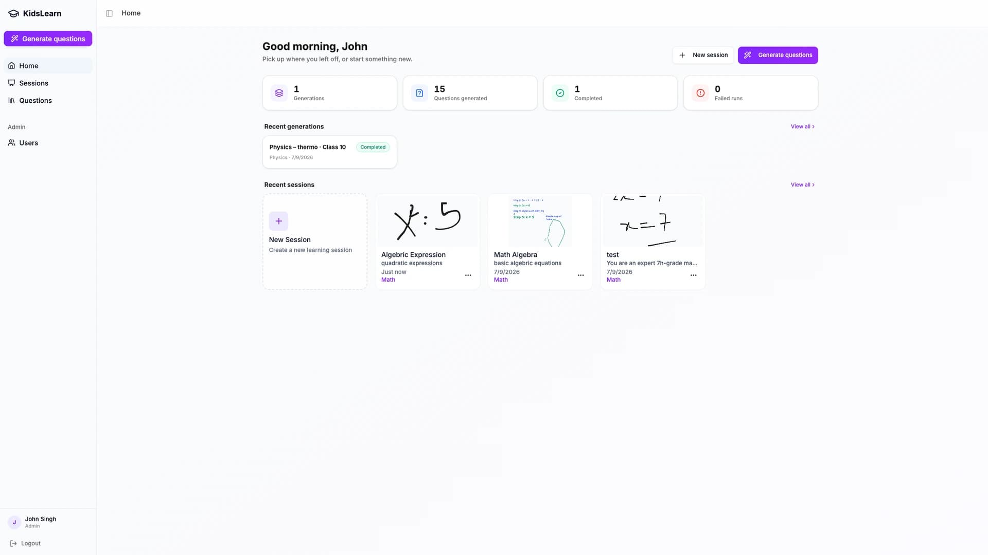 Sessions overview