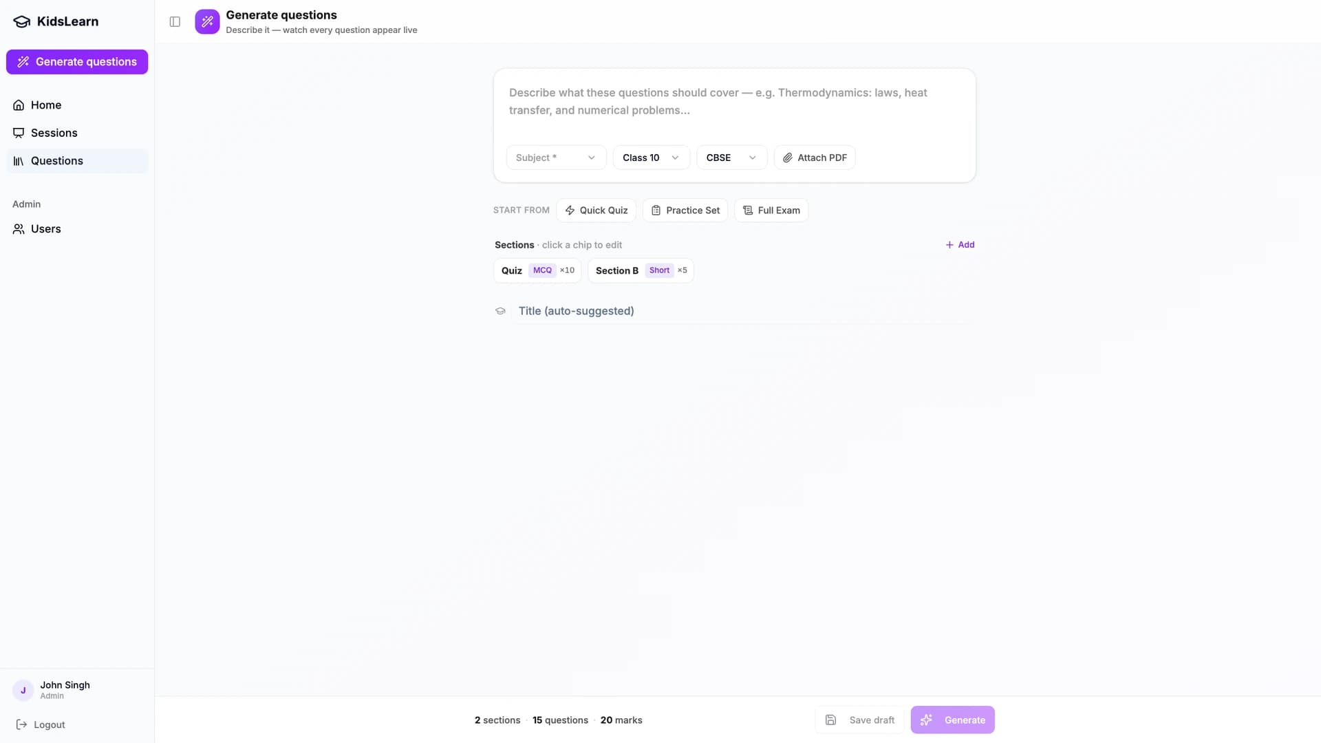 Question editor