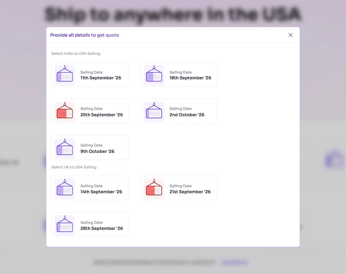 Booking overview