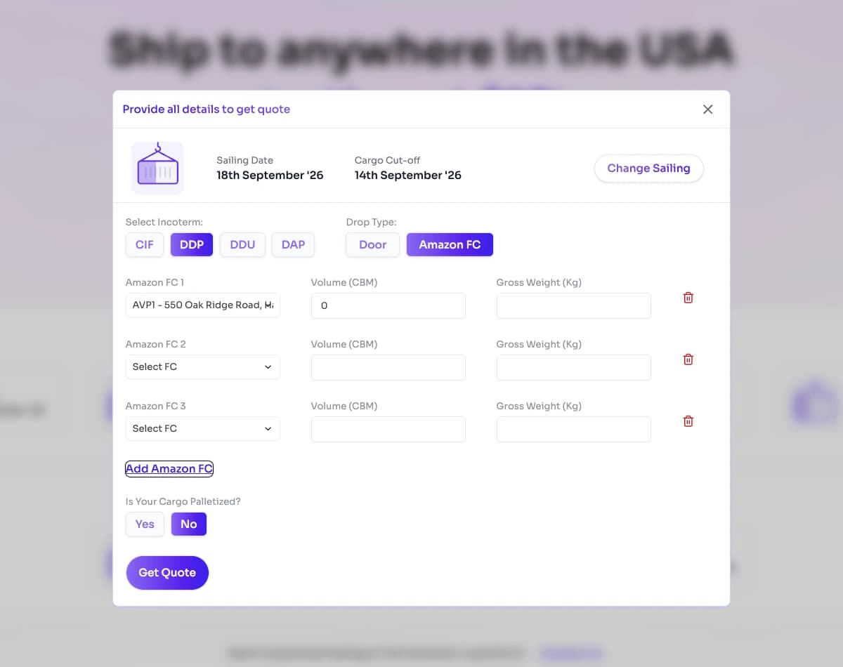 Shipment form
